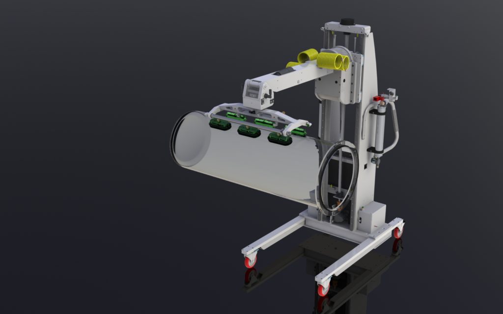 Rotating Vacuum Lift for Quartz Glass