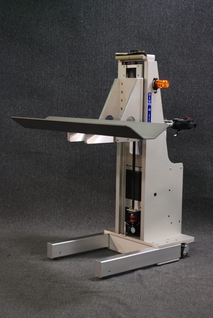 Power Drive Lift with Stainless Steel V-Trough for Handling Rolls