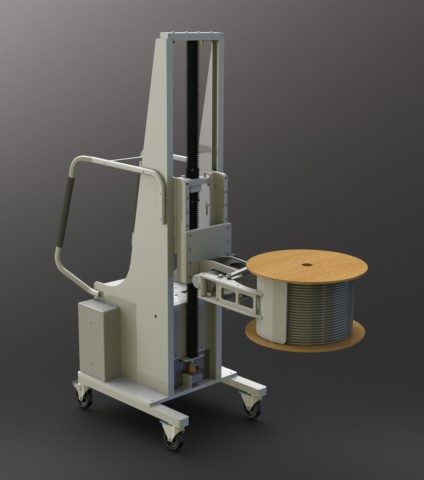 Counterbalanced Powered Clamp and Rotate Lift for Spools
