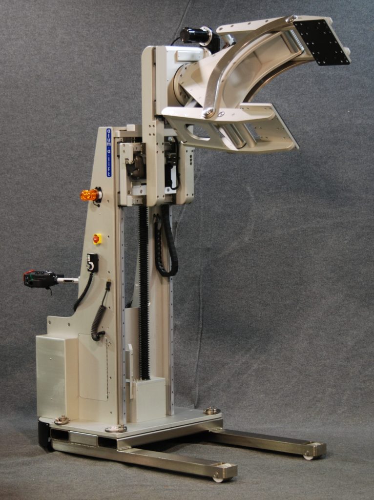 Power Drive Lift with Clamp for Rotating Accelerator Chambers