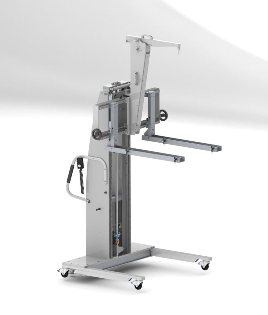 Adjustable Width Fork Set Lifting Device for Carts