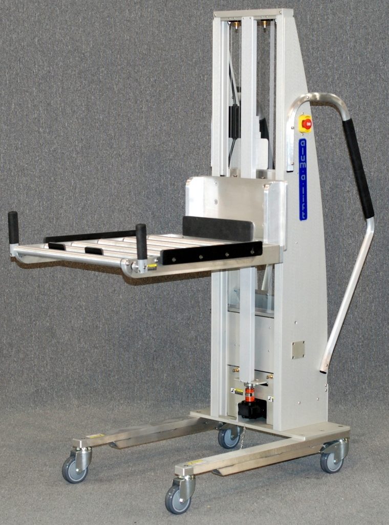Front to Back Roller Deck Lift with Flip Up End Stops