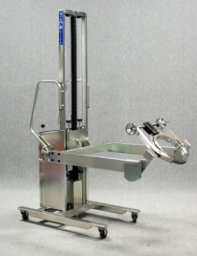 Intrinsically Safe Pneumatic Stainless Steel Lift with Custom Manual Rotator