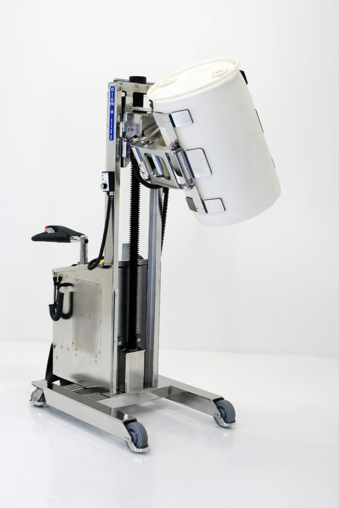 Stainless Steel Mobile Electric Drum Clamping Lift
