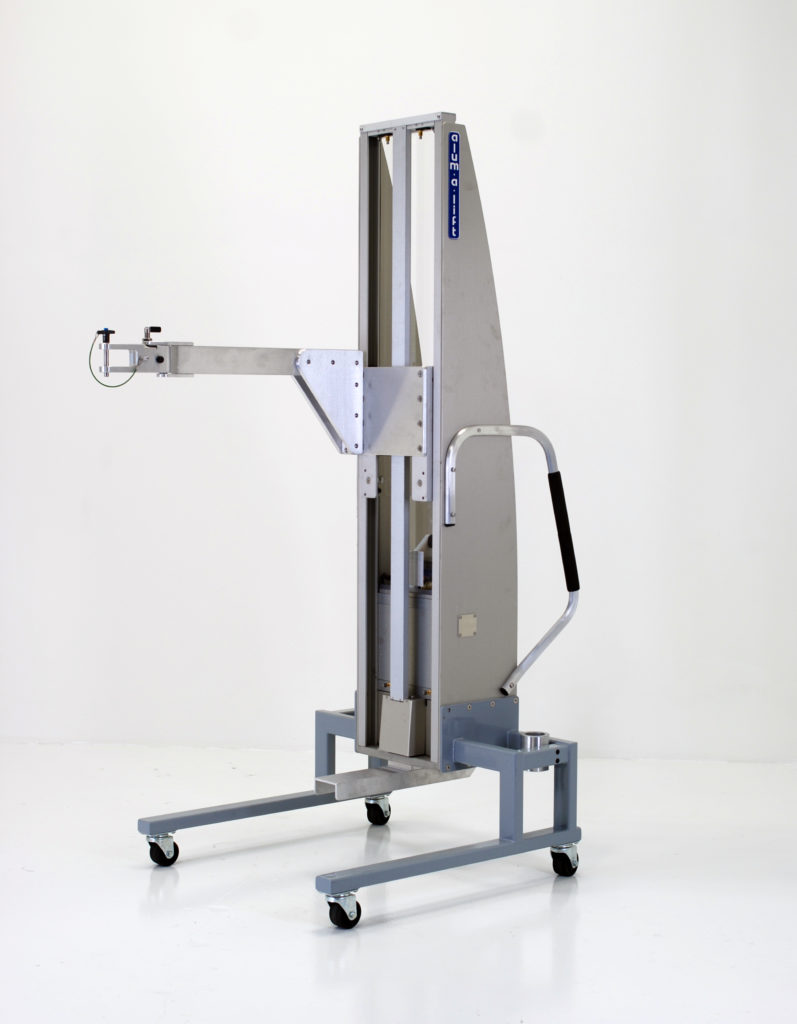 Elevated Lift with Offset Boom and Elbow for Use on Assembly Line