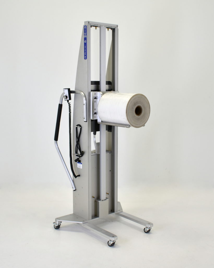 Portable Ergonomic Roll Handling Lift with Prong Set and Platform