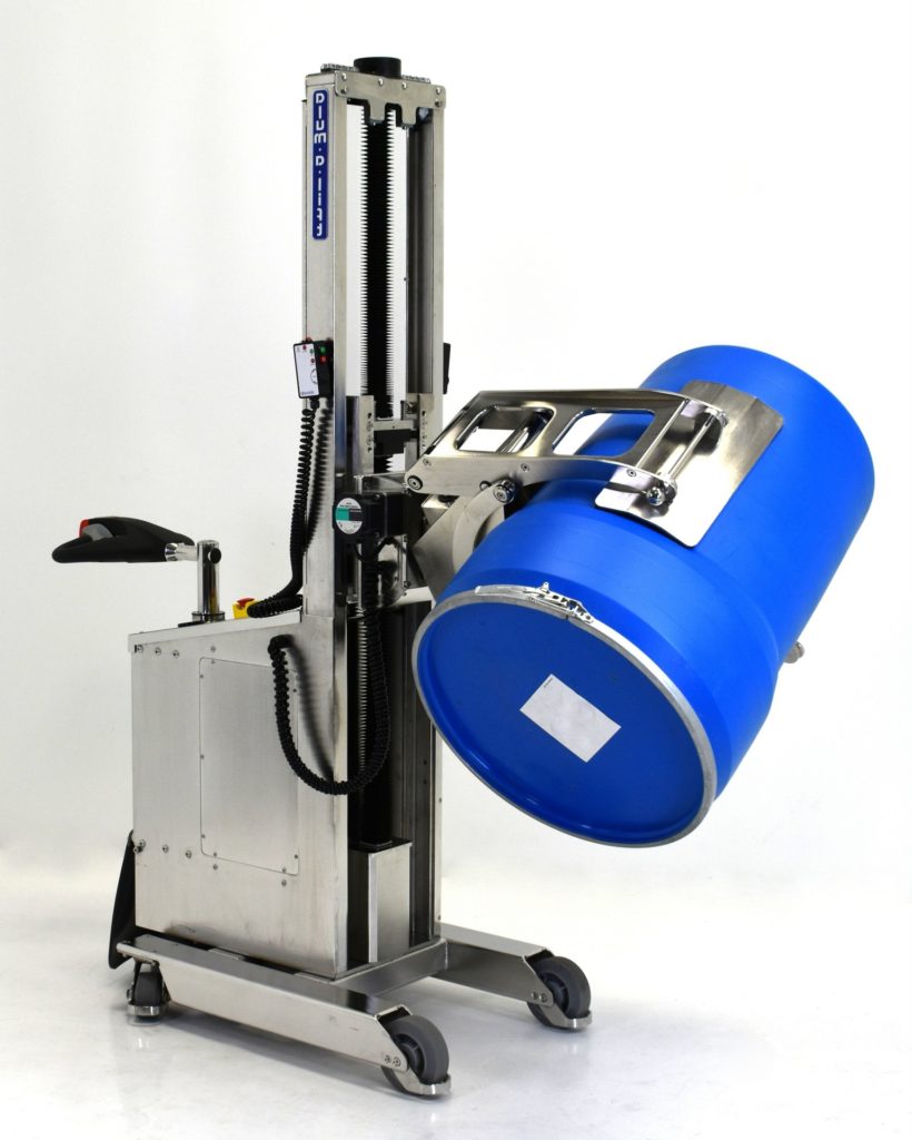 Stainless Steel Portable Ergonomic Drum Lifter for Sanitary Wash Down