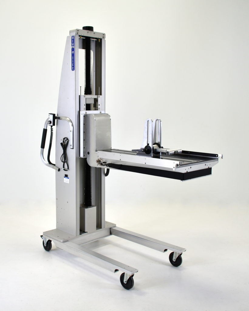 Portable Ergonomic Die Handling Lift with Powered Pusher Puller Platform