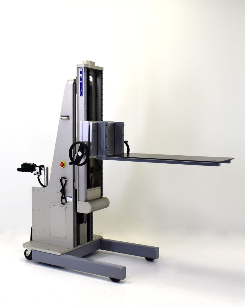 Portable Ergonomic Platform Lift with Dual Stage Telescoping Mast