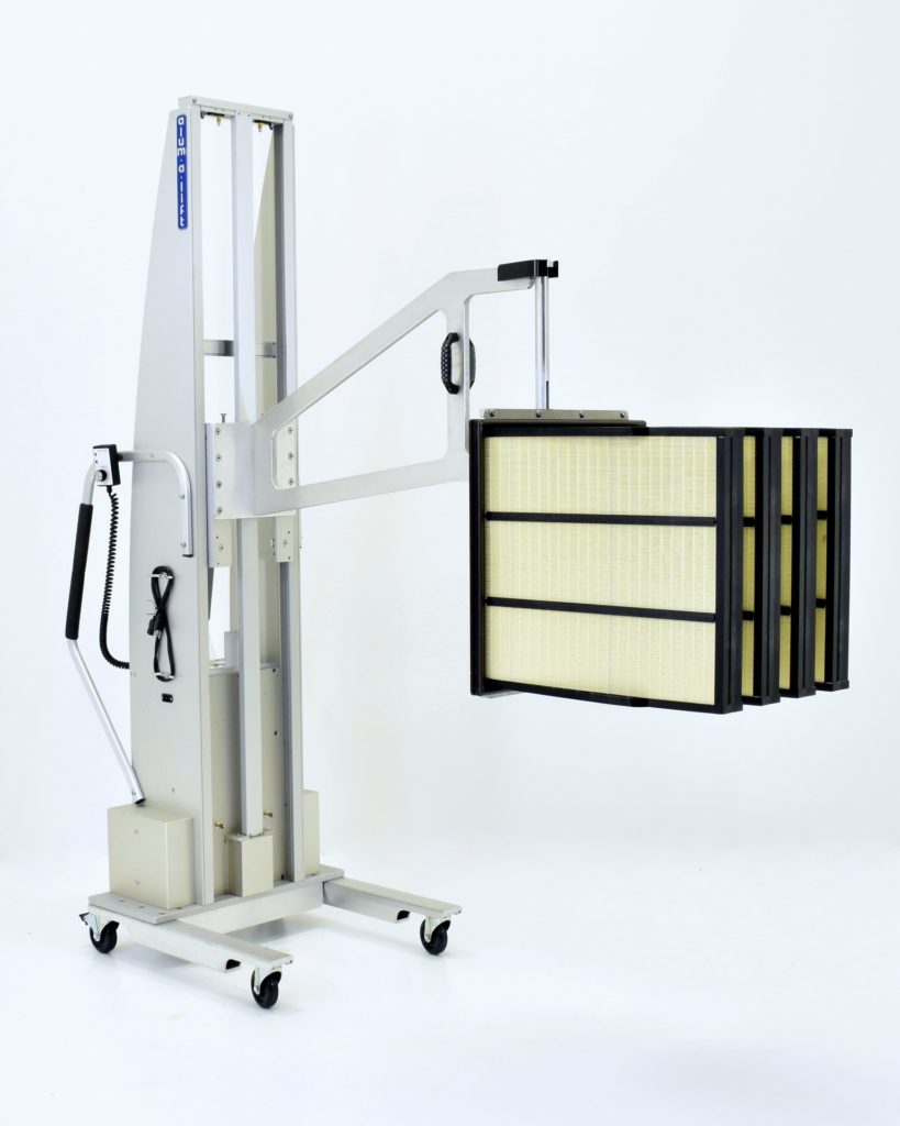 Filter Assembly and Adaptor Plate on Portable Ergonomic Lift