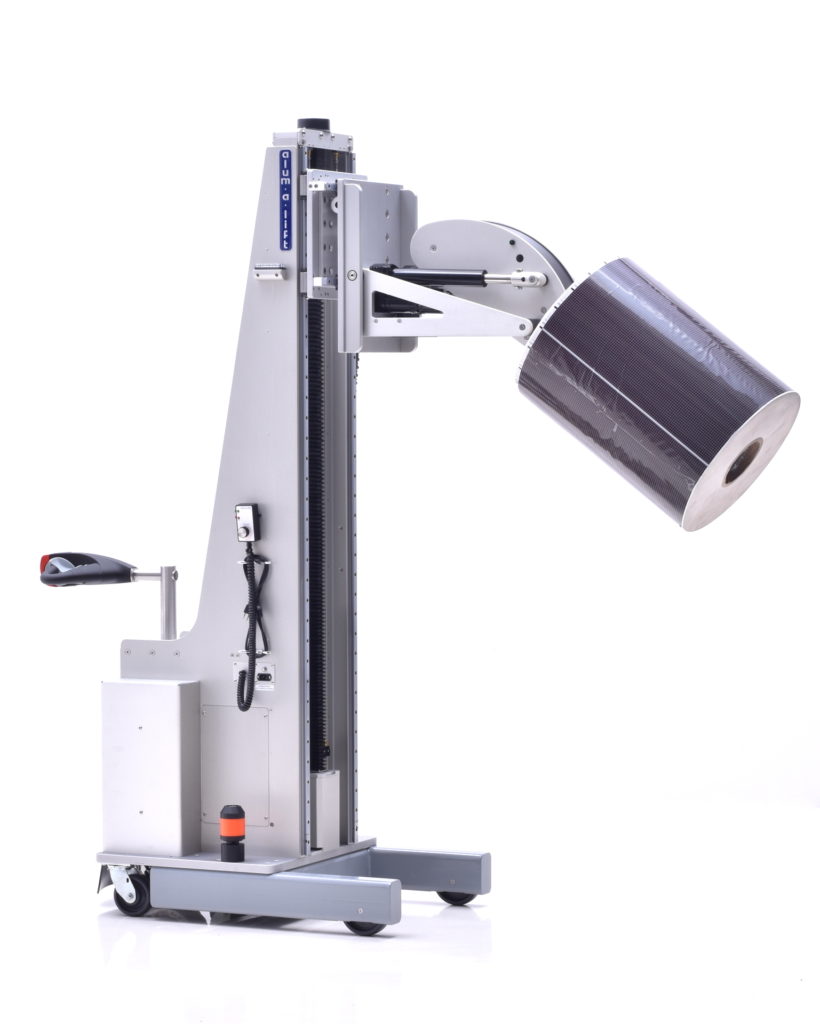 Electric Roll Lift with Expanding Mandrel Rotator