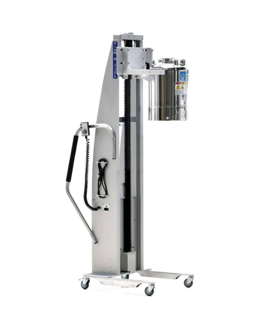 32006 Cleanroom Lift with Adjustable Forkset for Vessels