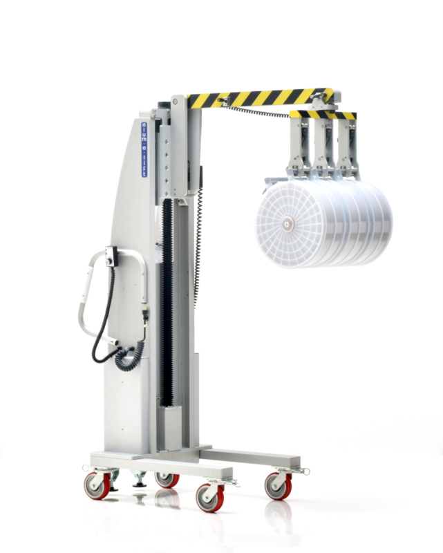 Ergonomic Gripper Lift, Biopharmaceutical Filters, Safety overload boom, manual forward shuttle, triple head powered gripper