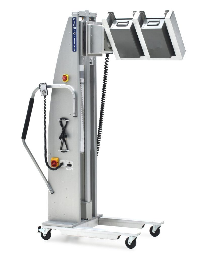 Stackbox Handling Lift with Rotating Fork Set